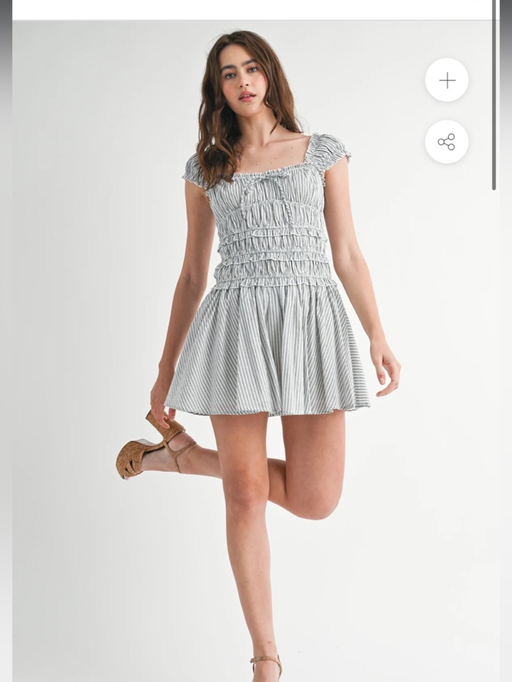 Mable Clothing April Mini Dress Striped Blue & White